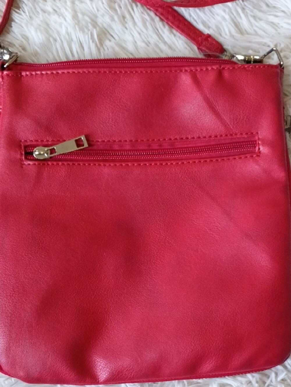 Red Crossbody Bag with Heart Patch - Women Bags - Picture 7 of 7